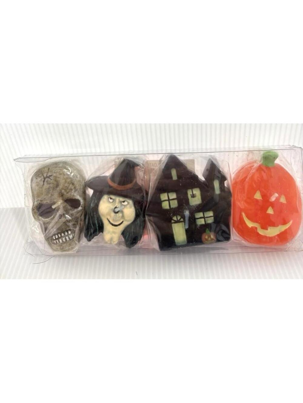 Vintage Halloween Floating Candles Witch Pumpkin Skull Haunted House Set Spooky